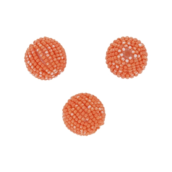 GLASS BEADS - SEED BEADED BALL 2mm - BALL 18x20mm - SOLID - ORANGE 50 - SECOND-RATE - PACKAGE 50pcs. Hole-2.5mm