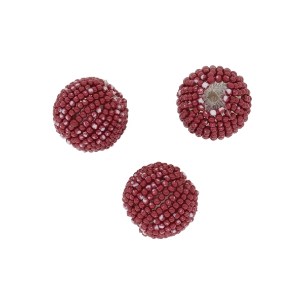 GLASS BEADS - SEED BEADED BALL 2mm - BALL 18x20mm - SOLID - RED 45В - SECOND-RATE - PACKAGE 50pcs. Hole-2.5mm