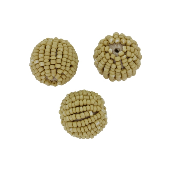 GLASS BEADS - SEED BEADED BALL 2mm - BALL 20x22mm - SOLID - OCHRE - SECOND-RATE - PACKAGE 50pcs. Hole-2.2mm