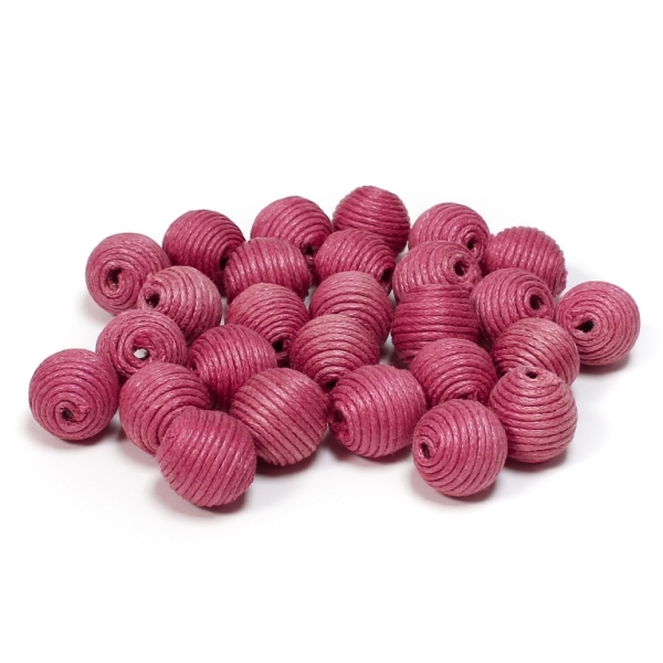 BALL WITH THREAD - COTTON - 12mm - CYCLAMEN 146 - 10pcs. Hole-3.0mm