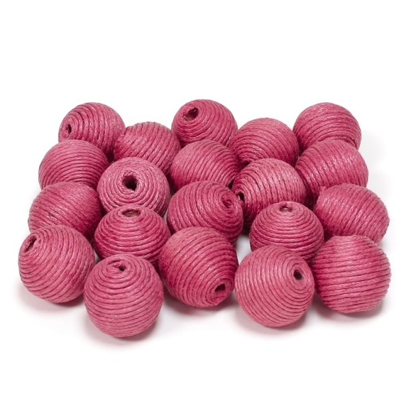 BALL WITH THREAD - COTTON - 16mm - CYCLAMEN 146 - PACKAGE 100pcs. Hole-4.0mm