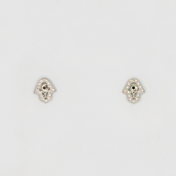 JEWELRY - EARRINGS - SCREW - ZIRCON - Е188 - 1.3x1.9cm NICKEL - 1 pair