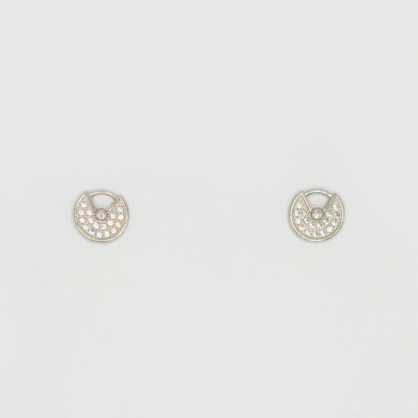 JEWELRY - EARRINGS - SCREW - ZIRCON - Е254 - 1.2x1.2cm NICKEL - 1 pair