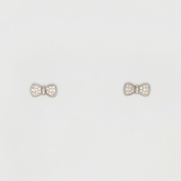 JEWELRY - EARRINGS - SCREW - ZIRCON - RIBBON Е260 - 1.8x0.7cm NICKEL - 1 pair