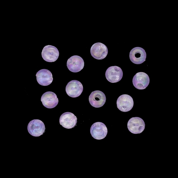 TRANSPARENT PLASTIC BEADS WITH COATING - UV - BALL - 5mm PURPLE (LIGHT) V49 (АВ) - PACKAGE 500g Hole-1.8mm (9600pcs.)