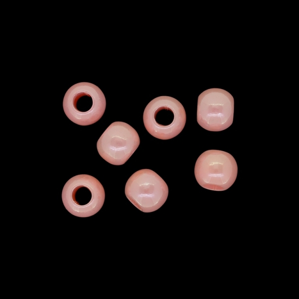 OPAQUE PLASTIC BEADS WITH COATING - UV - BALL - 12mm CORAL (LIGHT) - 50g Hole-5.0mm (75pcs.)