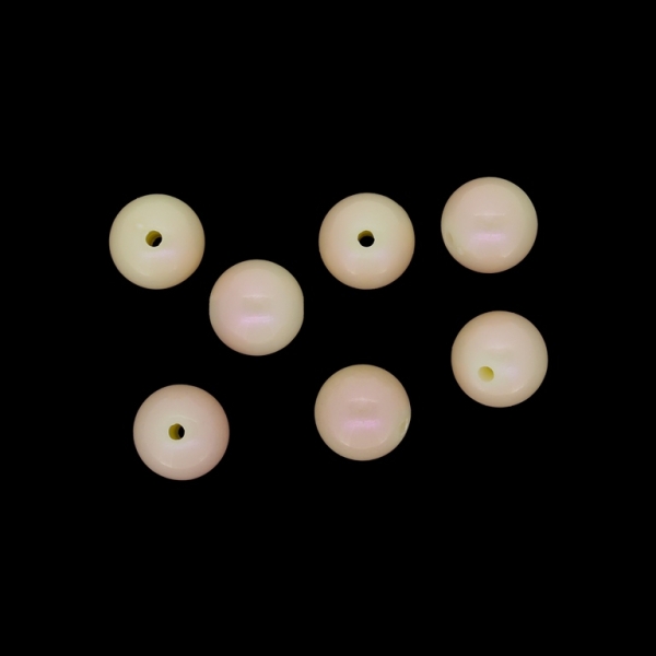 OPAQUE PLASTIC BEADS WITH COATING - UV - BALL - 12mm PEACH - 50g Hole-2.2mm (57pcs.)