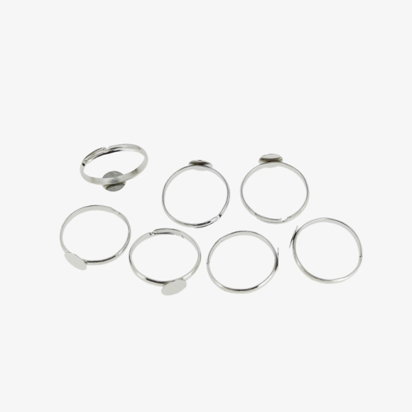 METAL ELEMENTS - RING FINDINGS - FLAT FOR CHILDREN - 15mm NICKEL COLOR - NICKEL FREE - 10pcs.