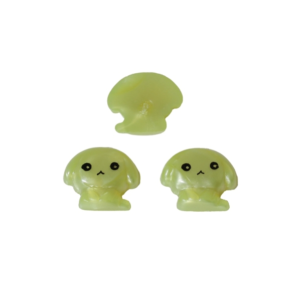 PLASTIC BEADS FOR GLUING - FIGURINES - PUPPY 01 - 15x17mm YELLOW (LIGHT) AND BLACK - PACKAGE 200g (310pcs.)