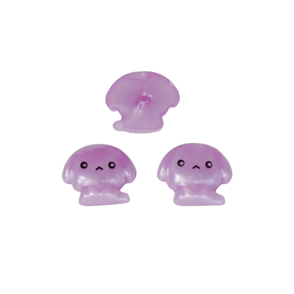 PLASTIC BEADS FOR GLUING - FIGURINES - PUPPY 01 - 15x17mm PURPLE 02 AND BLACK - PACKAGE 200g (304pcs.)