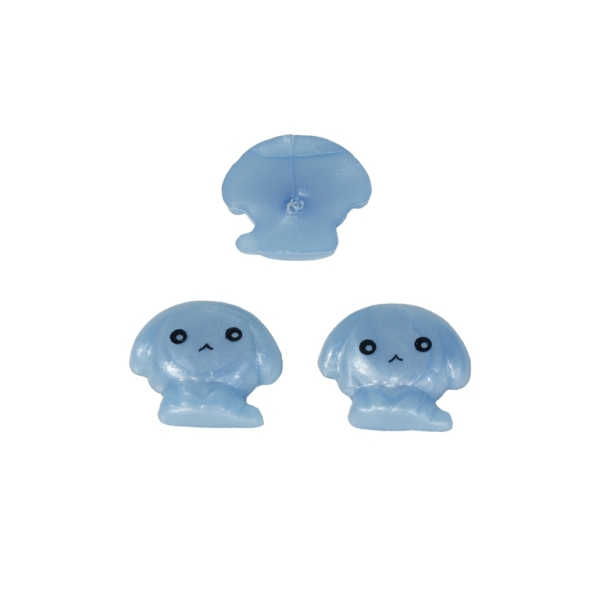 PLASTIC BEADS FOR GLUING - FIGURINES - PUPPY 01 - 15x17mm BLUE AND BLACK - PACKAGE 200g (310pcs.)