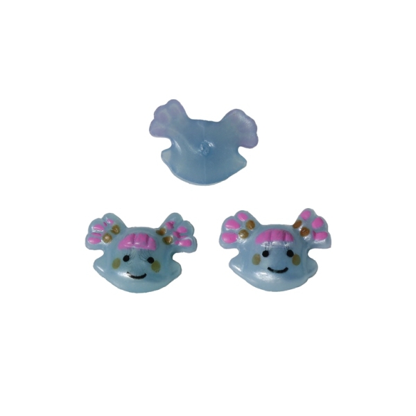 PLASTIC BEADS FOR GLUING - FIGURINES - GIRL 01 - 18x14mm BLUE (LIGHT) AND PINK - PACKAGE 200g (488pcs.)