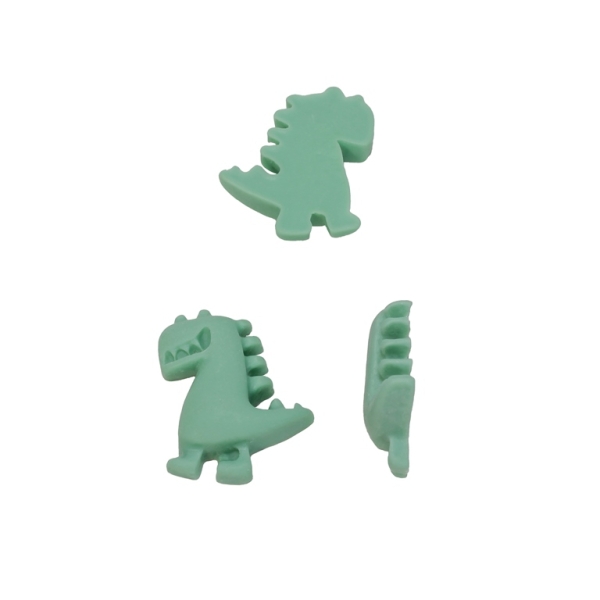 PLASTIC BEADS - RESIN 3D - FOR GLUING - DINOSAUR 04 - 19x23x6mm GREEN - NOT USED