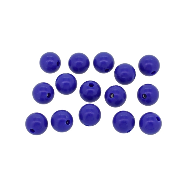 OPAQUE PLASTIC BEADS - BALL - 10mm BLUE (DARK) С33 - 50g Hole-2.2mm (104pcs.)