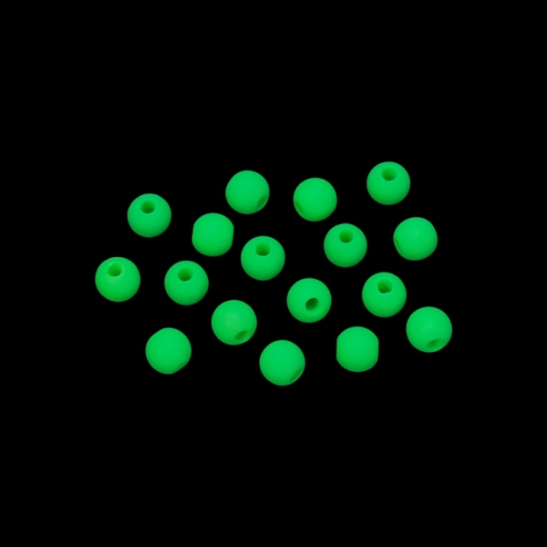 OPAQUE MATTE PLASTIC BEADS - BALL - 6mm GREEN ELECTRICAL - PACKAGE 500g Hole-2.0mm (4660pcs.)