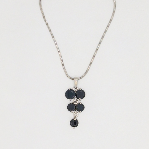 JEWELRY - NECKLACE - STAINLESS STEEL AND ZIRCON - GRAPES К079-09 - 1.4x3.0cm NICKEL-BLACK - PACKAGE 6pcs.