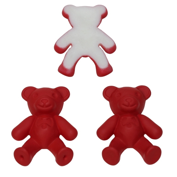 PLASTIC BEADS - RESIN 3D - FOR GLUING - BEAR 17 - 26x35x9мм RED - PACKAGE 30pcs.