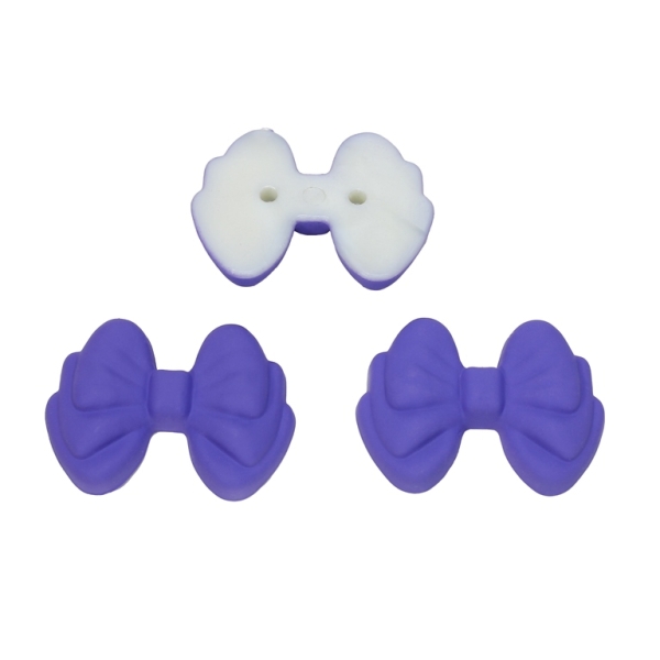 PLASTIC BEADS - RESIN 3D - FOR GLUING - RIBBON 03 - 27x20x6мм PURPLE - PACKAGE 40pcs.