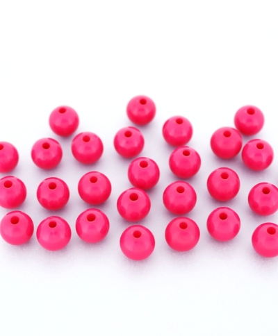 OPAQUE PLASTIC BEADS - BALL - 8mm CYCLAMEN PINK С05 - PACKAGE 500g Hole-1.8mm (1980pcs.)