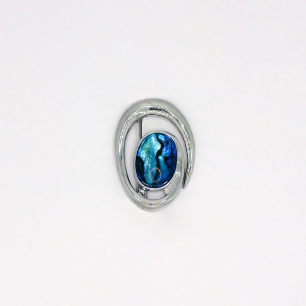 JEWELRY - BROOCH - MOTHER OF PEARL ROYAL - OVAL В095 - 2.0x2.8cm NICKEL - 1pc.