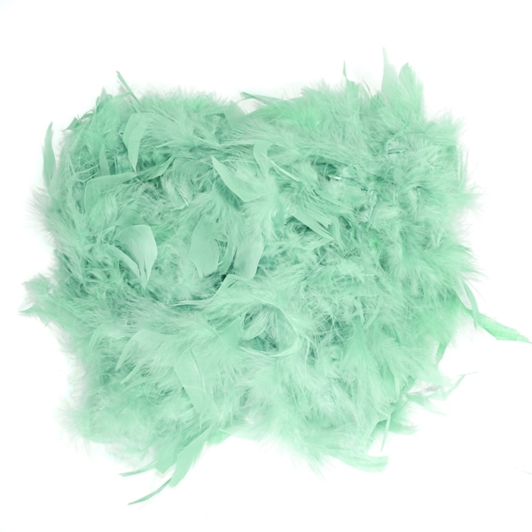 MATERIALS FOR CRAFT AND DECORATION - MARABOU FROM FEATHERS - MINT 21 - 2m(70g) - PACKAGE 2pcs.