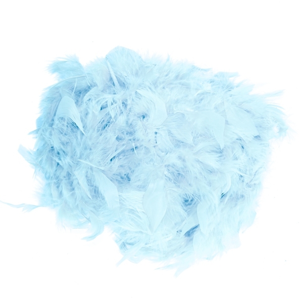 MATERIALS FOR CRAFT AND DECORATION - MARABOU FROM FEATHERS - BLUE (LIGHT) 19 - 2m(70g) - PACKAGE 2pcs.