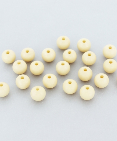 OPAQUE PLASTIC BEADS - BALL - 8mm IVORY С16 - PACKAGE 500g Hole-1.8mm (1980pcs.)