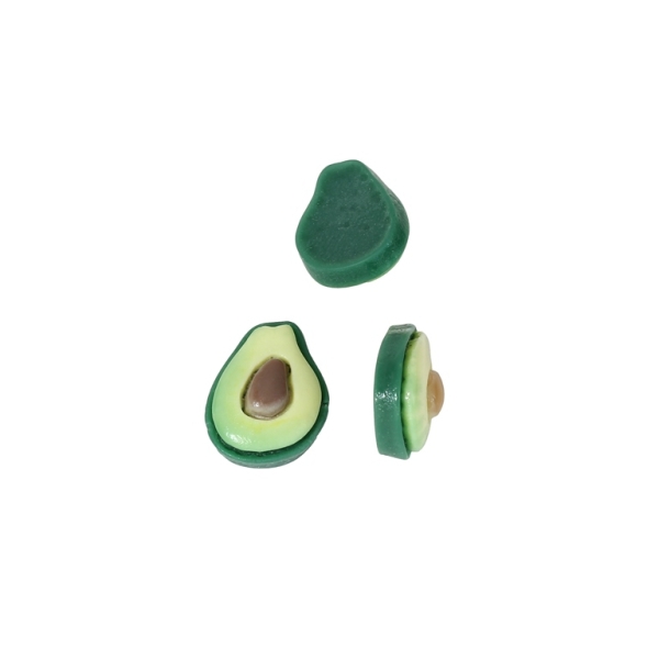 PLASTIC BEADS - RESIN 3D - FOR GLUING - AVOCADO 05 - 13x16x7мм GREEN-GREEN (LIGHT) - PACKAGE 40pcs.