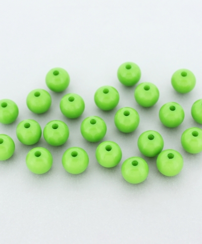 OPAQUE PLASTIC BEADS - BALL - 8mm GREEN С23 - PACKAGE 500g Hole-1.8mm (1983pcs.)