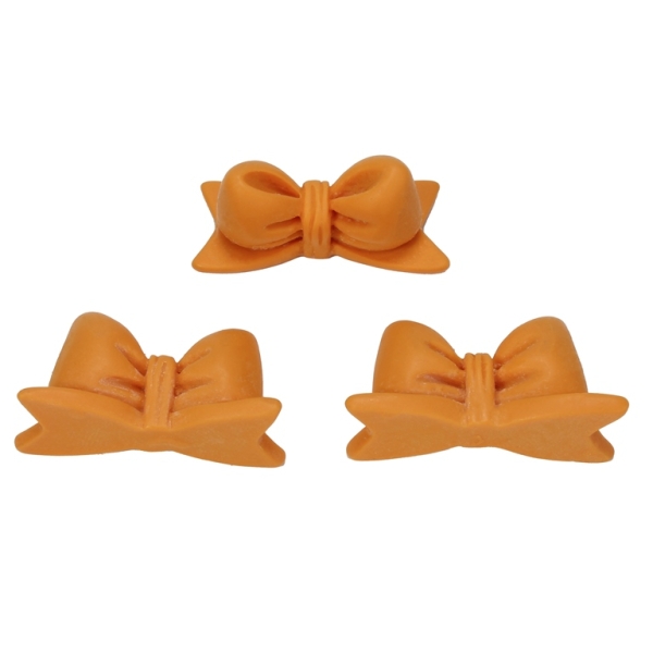 PLASTIC BEADS - RESIN 3D - FOR GLUING - RIBBON 06 - 30x11x16мм ORANGE - PACKAGE 40pcs.