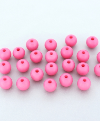 OPAQUE PLASTIC BEADS - BALL - 8mm PINK (DARK) С03 - PACKAGE 500g Hole-1.8mm (1983pcs.)