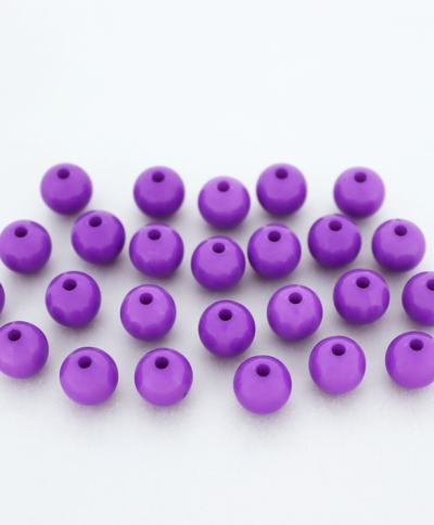 OPAQUE PLASTIC BEADS - BALL - 8mm PURPLE С13 - PACKAGE 500g Hole-1.8mm (1882pcs.)