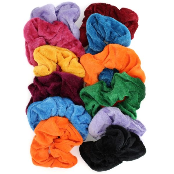 JEWELRY - ACCESSORY FOR HAIR - SCRUNCHIE - PLUSH - 10cm MIX 08 - PACKAGE (12 pcs.)