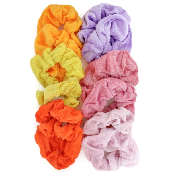 JEWELRY - ACCESSORY FOR HAIR - SCRUNCHIE - PLUSH - 10cm MIX 15 - PACKAGE (12 pcs.)