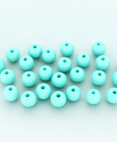 OPAQUE PLASTIC BEADS - BALL - 8mm TURQUOISE GREEN С25 - PACKAGE 500g Hole-1.8mm (1919pcs.)