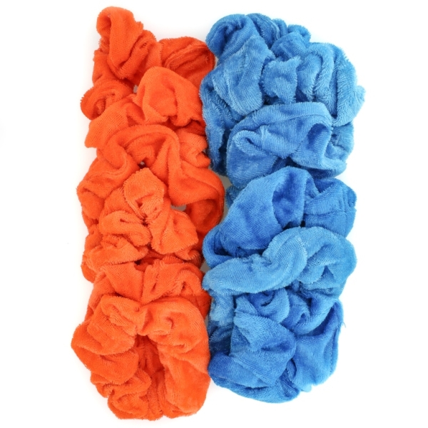 JEWELRY - ACCESSORY FOR HAIR - SCRUNCHIE - PLUSH - 10cm MIX 16 - PACKAGE (12 pcs.)