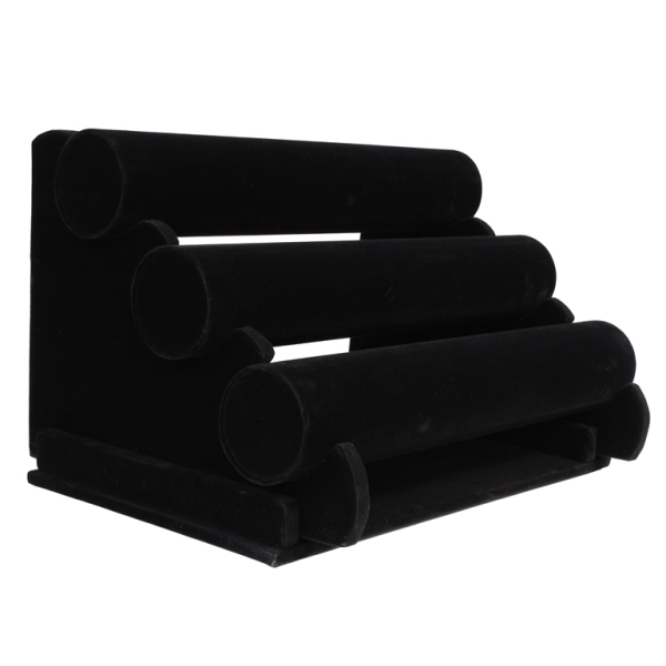 BUSTS AND STANDS FOR JEWELRY - HOLDER FOR BRACELETS 01 - VELVET - 30x18x22cm BLACK - 1pc.