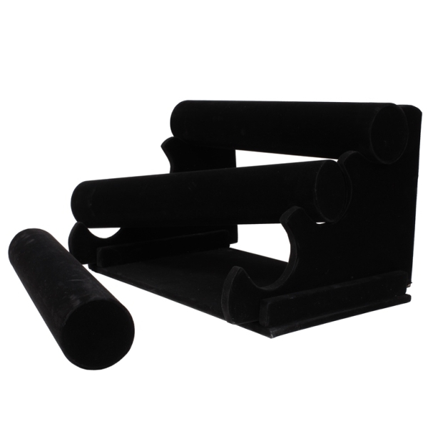 BUSTS AND STANDS FOR JEWELRY - HOLDER FOR BRACELETS 01 - VELVET - 30x18x22cm BLACK - 1pc.