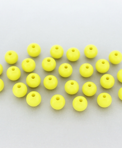 OPAQUE PLASTIC BEADS - BALL - 8mm YELLOW С17 - PACKAGE 500g Hole-1.8mm (1931pcs.)