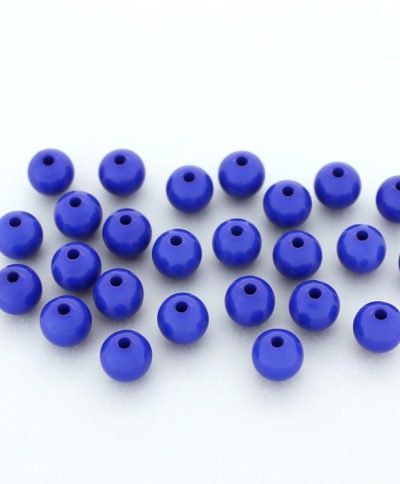 OPAQUE PLASTIC BEADS - BALL - 8mm BLUE (DARK) С32 - PACKAGE 500g Hole-1.8mm (1905pcs.)