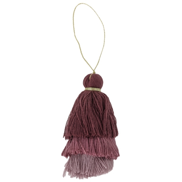 TEXTILE BEADS - TASSEL COTTON - THREE-LAYER - 8cm ROSE DUST (DARK)-ROSE DUST-ROSE DUST (LIGHT) 60 - 2pcs.