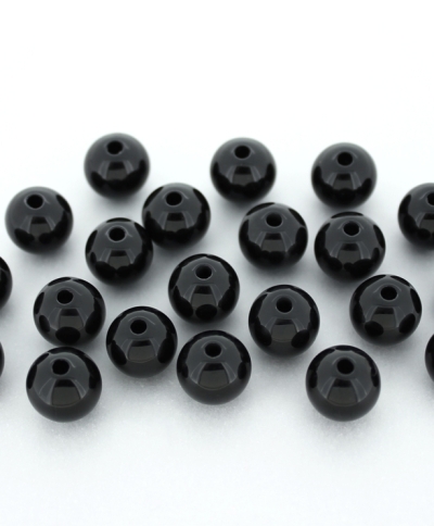 OPAQUE PLASTIC BEADS - BALL - 10mm BLACK С42 - 50g Hole-2.2mm (95pcs.)