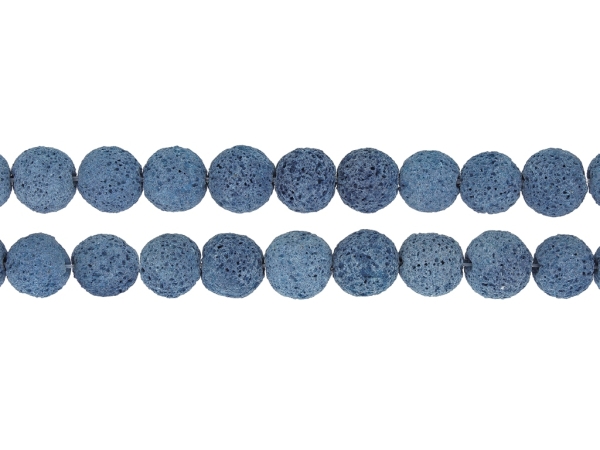 NATURAL STONE BEADS - LAVA STONE BLUE 03 - 12mm - PACKAGE (2x32pcs.) Hole-1.5mm