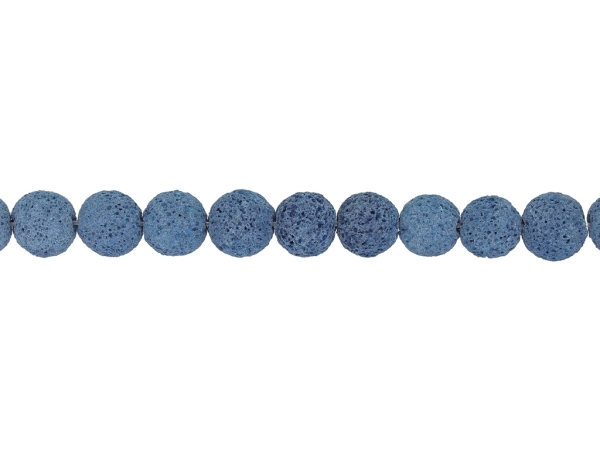 NATURAL STONE BEADS - LAVA STONE BLUE 03 - 12mm - STRING (32pcs.) Hole-1.5mm