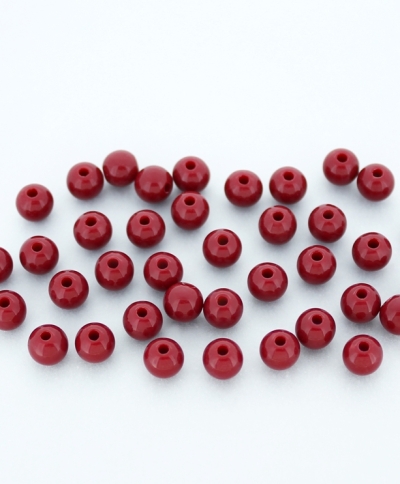 OPAQUE PLASTIC BEADS - BALL - 6mm BORDEAUX (DARK) С41 - PACKAGE 500g Hole-1.8mm (4490pcs.)