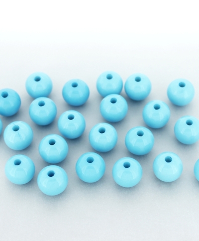 OPAQUE PLASTIC BEADS - BALL - 10mm BLUE (LIGHT) С29 - PACKAGE 500g Hole-2.2mm (918pcs.)