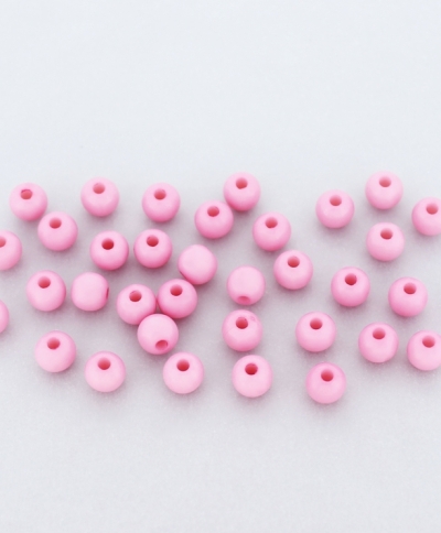 OPAQUE PLASTIC BEADS - BALL - 6mm PINK С02 - PACKAGE 500g Hole-1.8mm (4496pcs.)