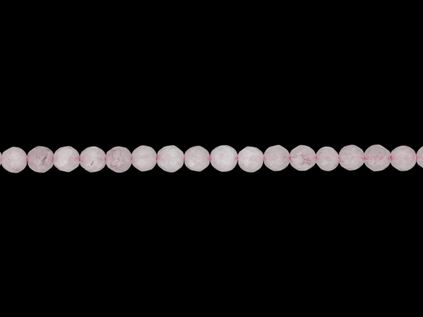 NATURAL STONE BEADS - QUARTZ PINK (LIGHT) FACETED - 6mm - STRING (62pcs.) Hole-1.2mm