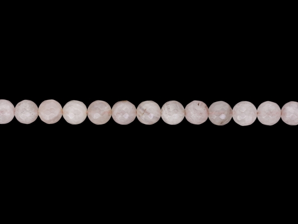 NATURAL STONE BEADS - QUARTZ PINK (LIGHT) FACETED - 8mm - STRING (48pcs.) Hole-1.2mm