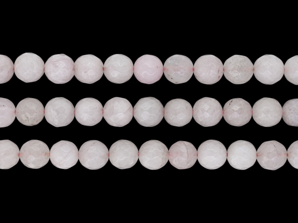 NATURAL STONE BEADS - QUARTZ PINK (LIGHT) FACETED - 10mm - PACKAGE (3x38pcs.) Hole-1.2mm